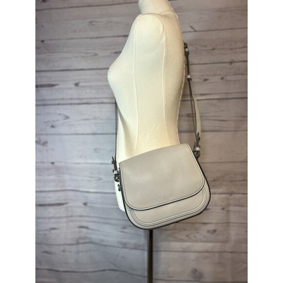 Edgy MARC JACOBS New York Rider Gray Genuine Leather Crossbody Shoulder Bag - Picture 1 of 14